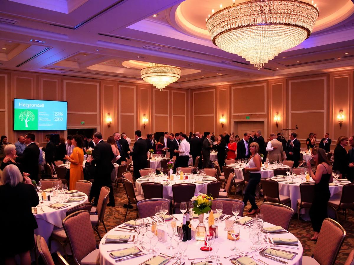 Nonprofit fundraising gala in a ballroom
